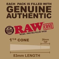 Raw black cones pre rolled 1 1 4 size 6 cones at Best Smokes Online