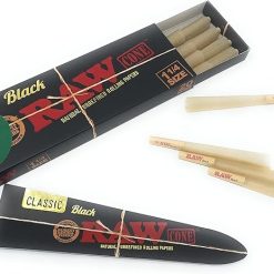 Raw black cones pre rolled 1 1 4 size 6 cones at Best Smokes Online